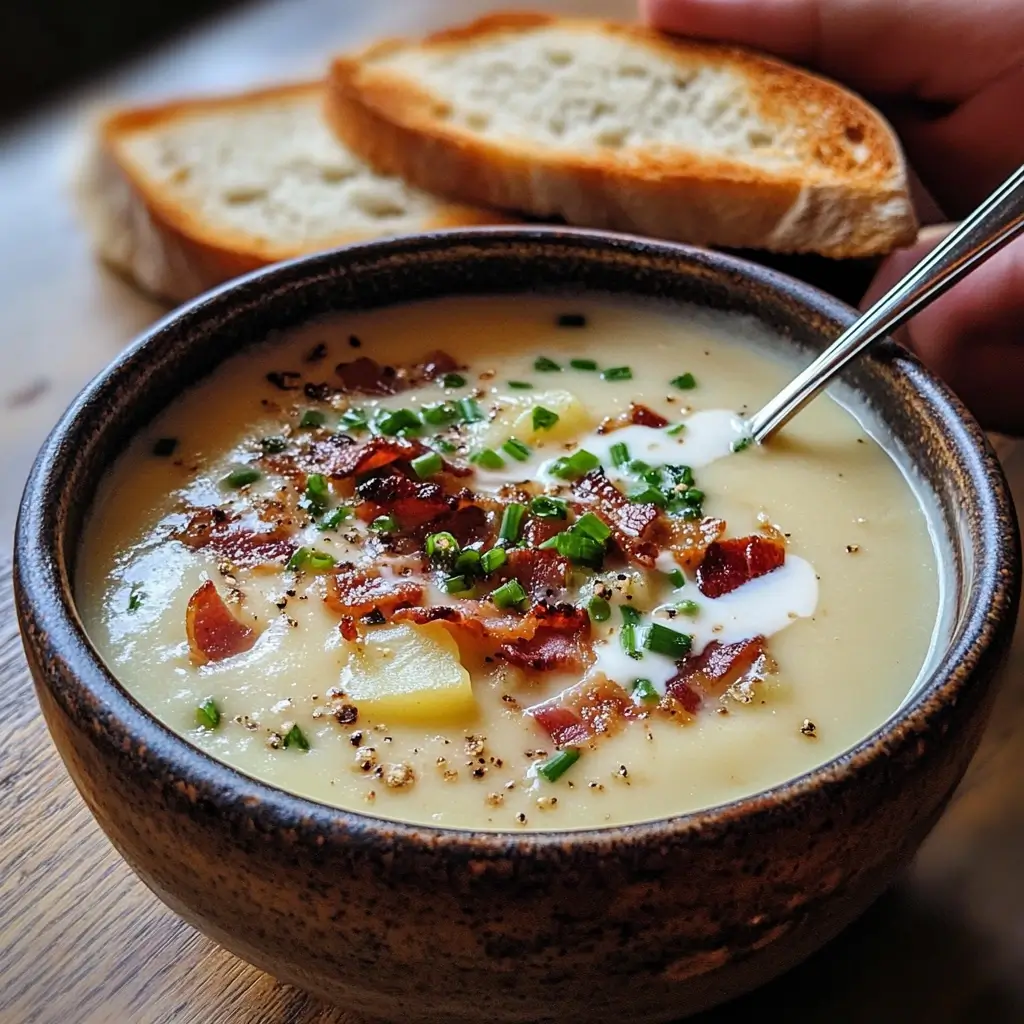 Hausgemachte Kartoffelsuppe – ein klassisches günstiges Rezept, das mit wenigen Zutaten zubereitet wird